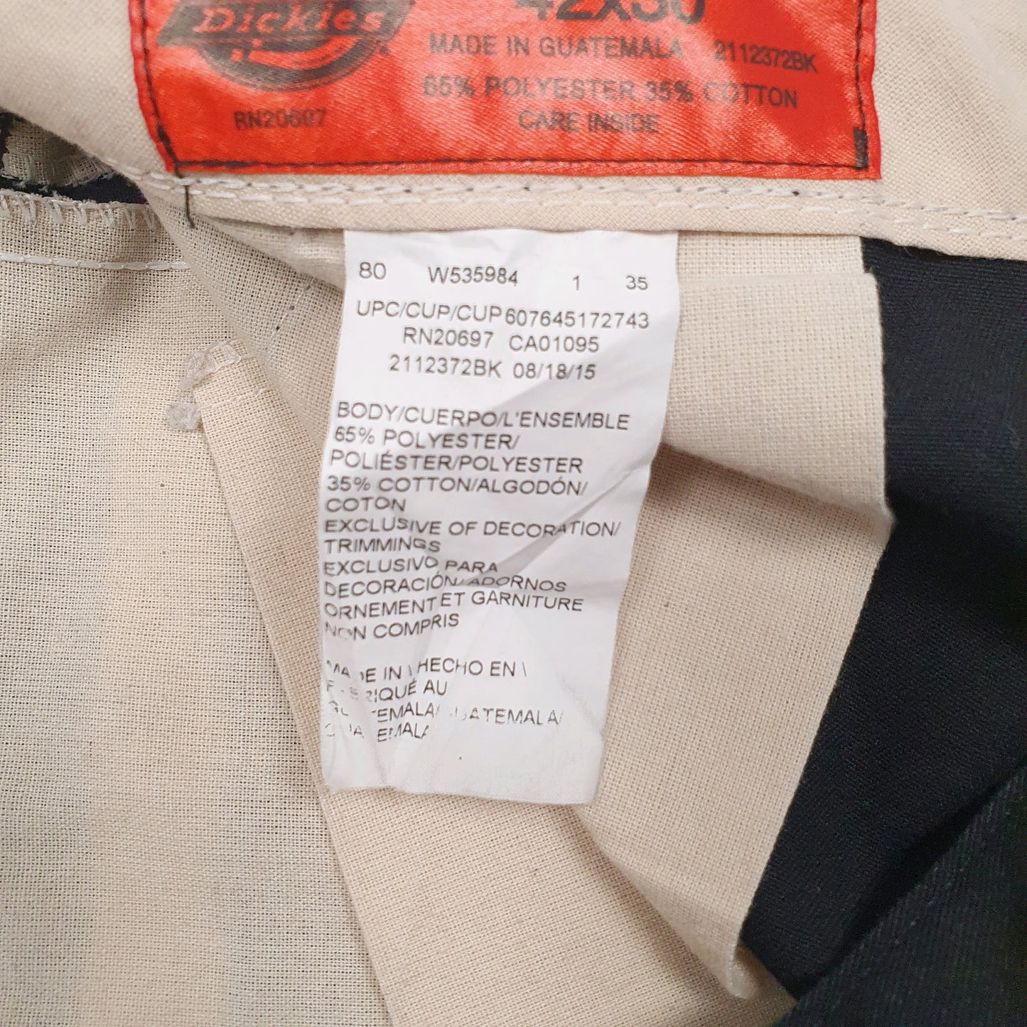 Mens Black Dickies   Trousers