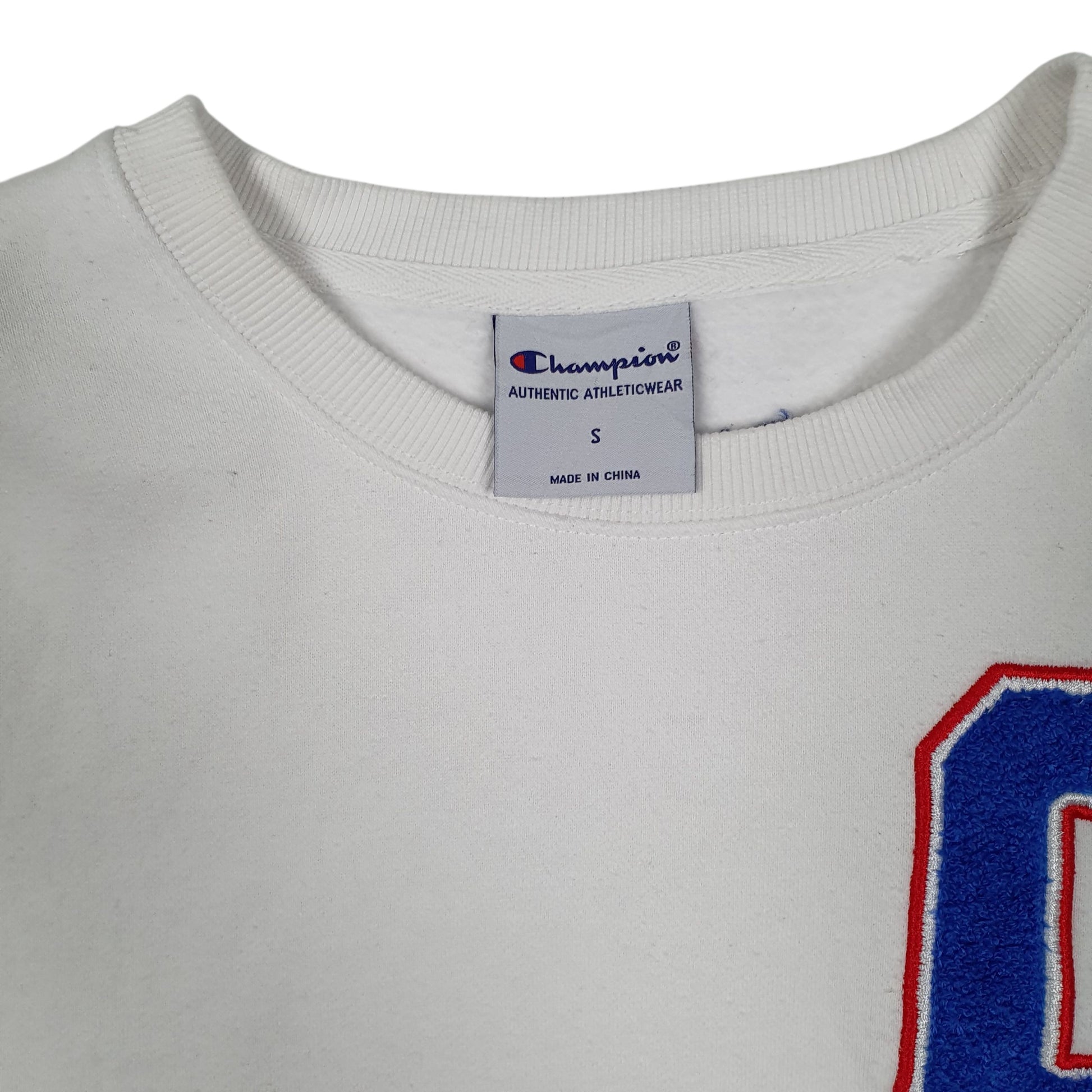 Mens White Champion  Crewneck Jumper