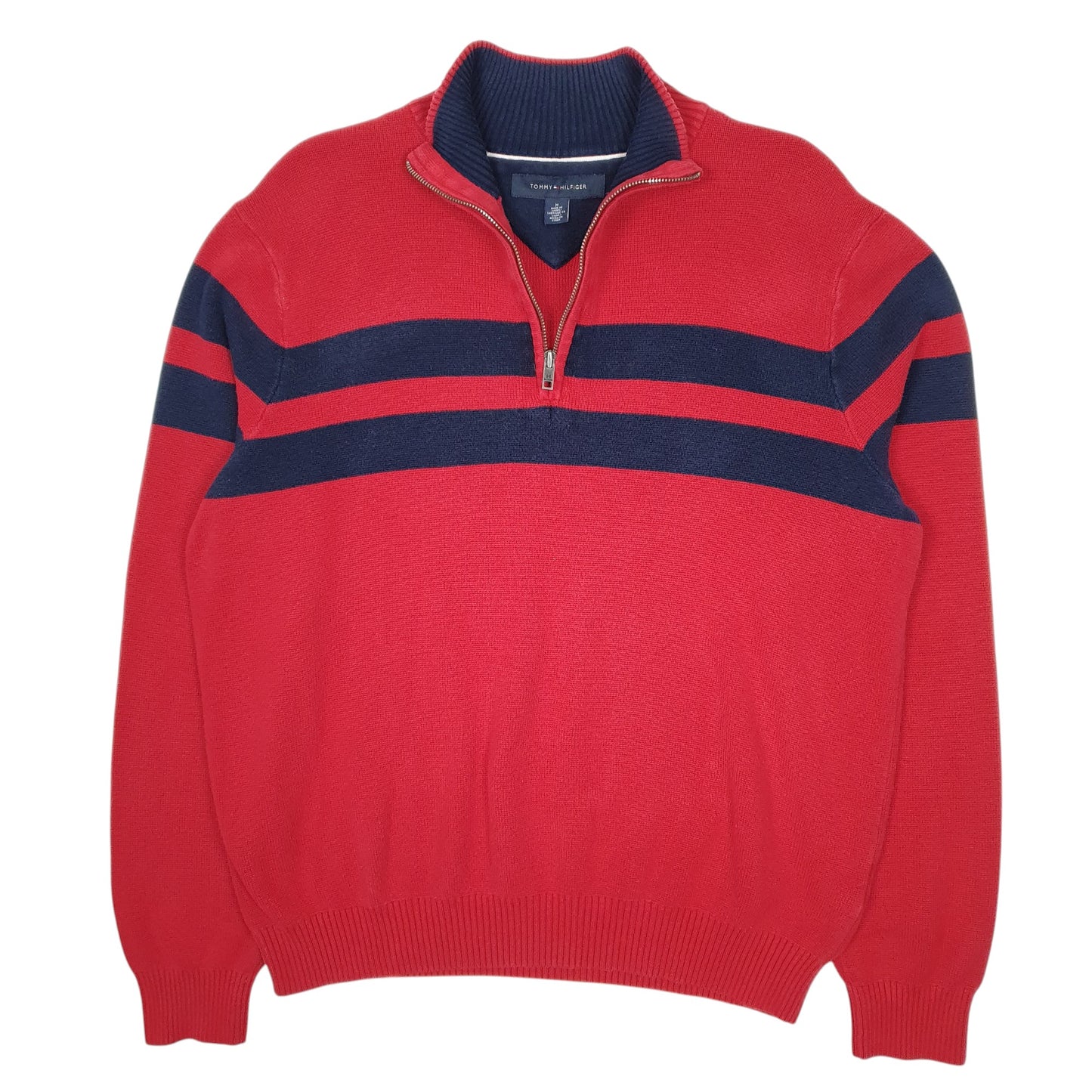 Mens Red Tommy Hilfiger  Quarter Zip Jumper