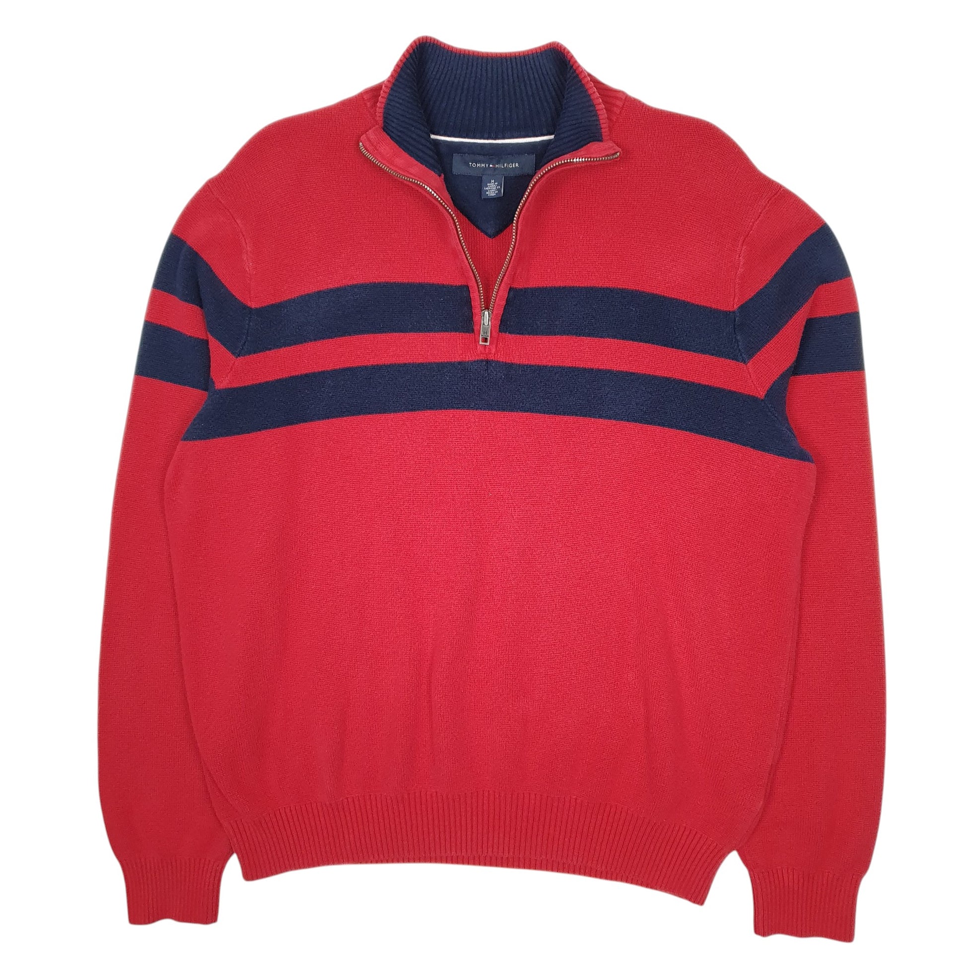 Mens Red Tommy Hilfiger  Quarter Zip Jumper