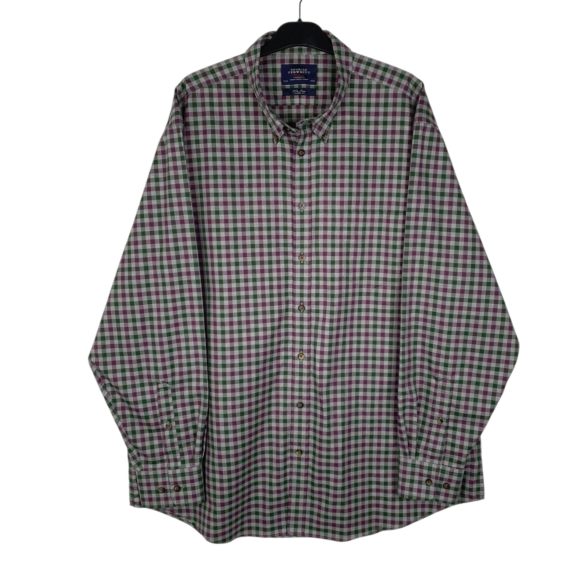 Mens Burgundy Charles Tyrwhitt Non Iron Long Sleeve Shirt