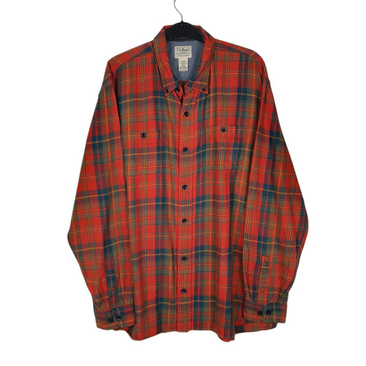 Mens Orange L.L.Bean  Long Sleeve Shirt