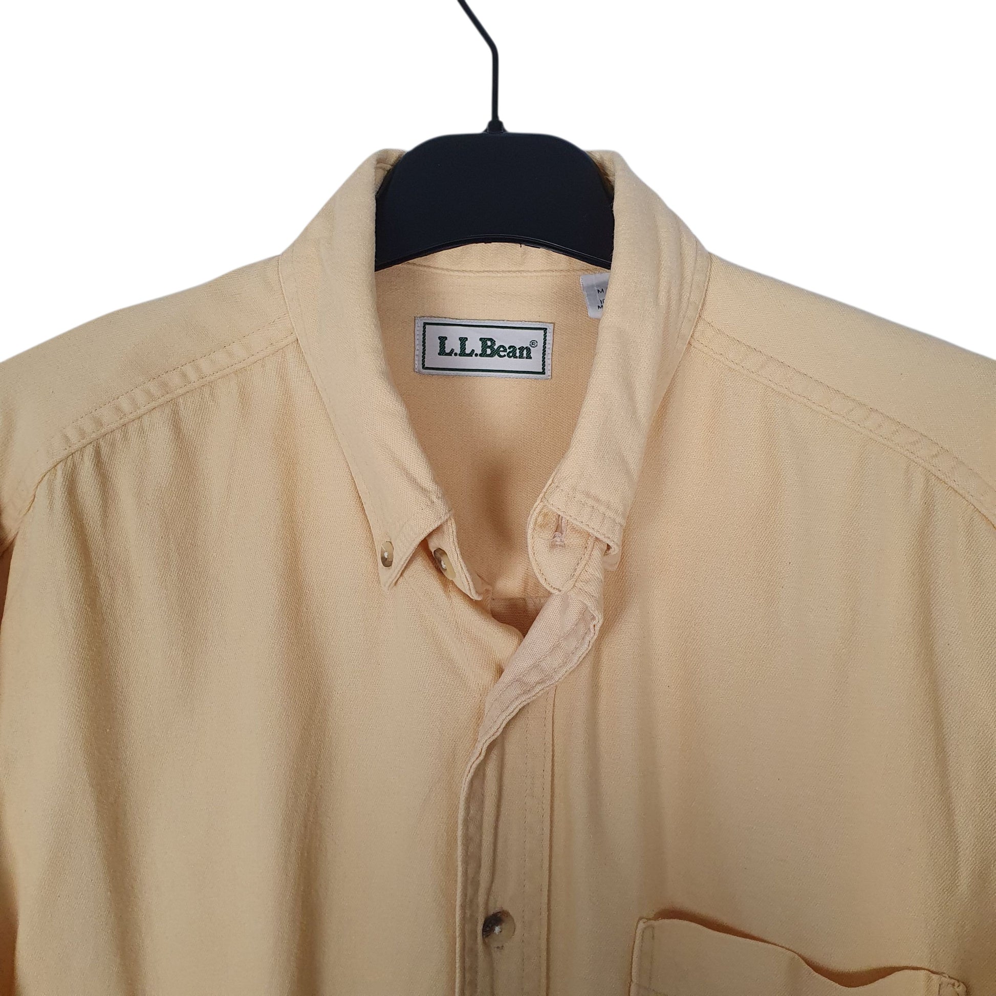 Mens Yellow L.L.Bean Vintage 90s  Shirt