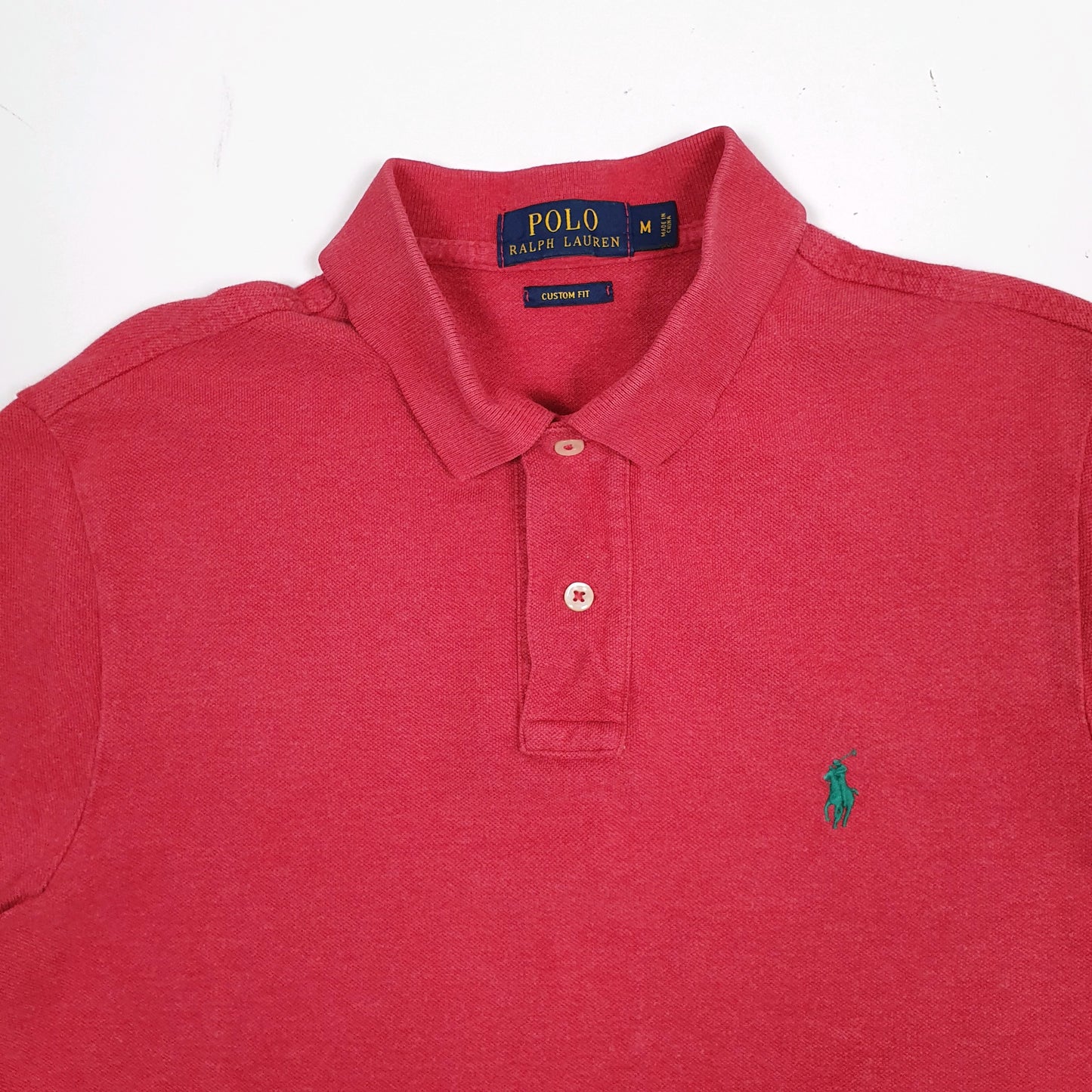 Mens Red Polo Ralph Lauren Custom Fit  Polo Shirt