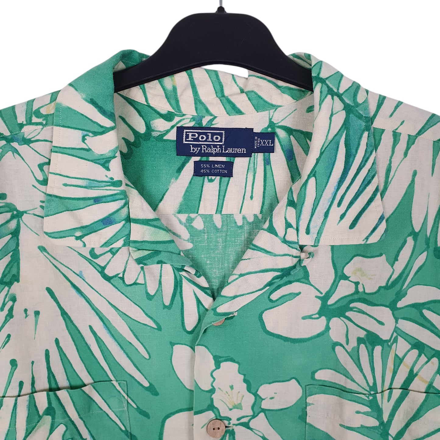 Mens Green Polo Ralph Lauren Hawaian Floral  Shirt