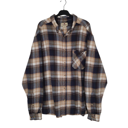 Mens Beige Woolrich Thick Flannel Long Sleeve Shirt