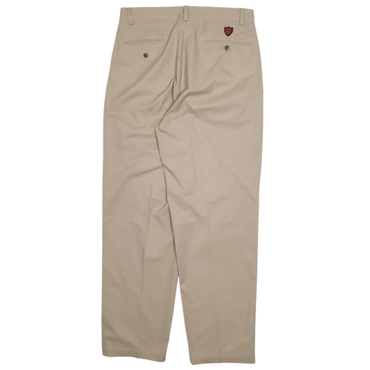 Mens Beige Polo Ralph Lauren Golf Double Pleated Vintage 90s  Trousers