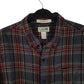 Mens Grey L.L.Bean Thick Flannel Plaid  Shirt