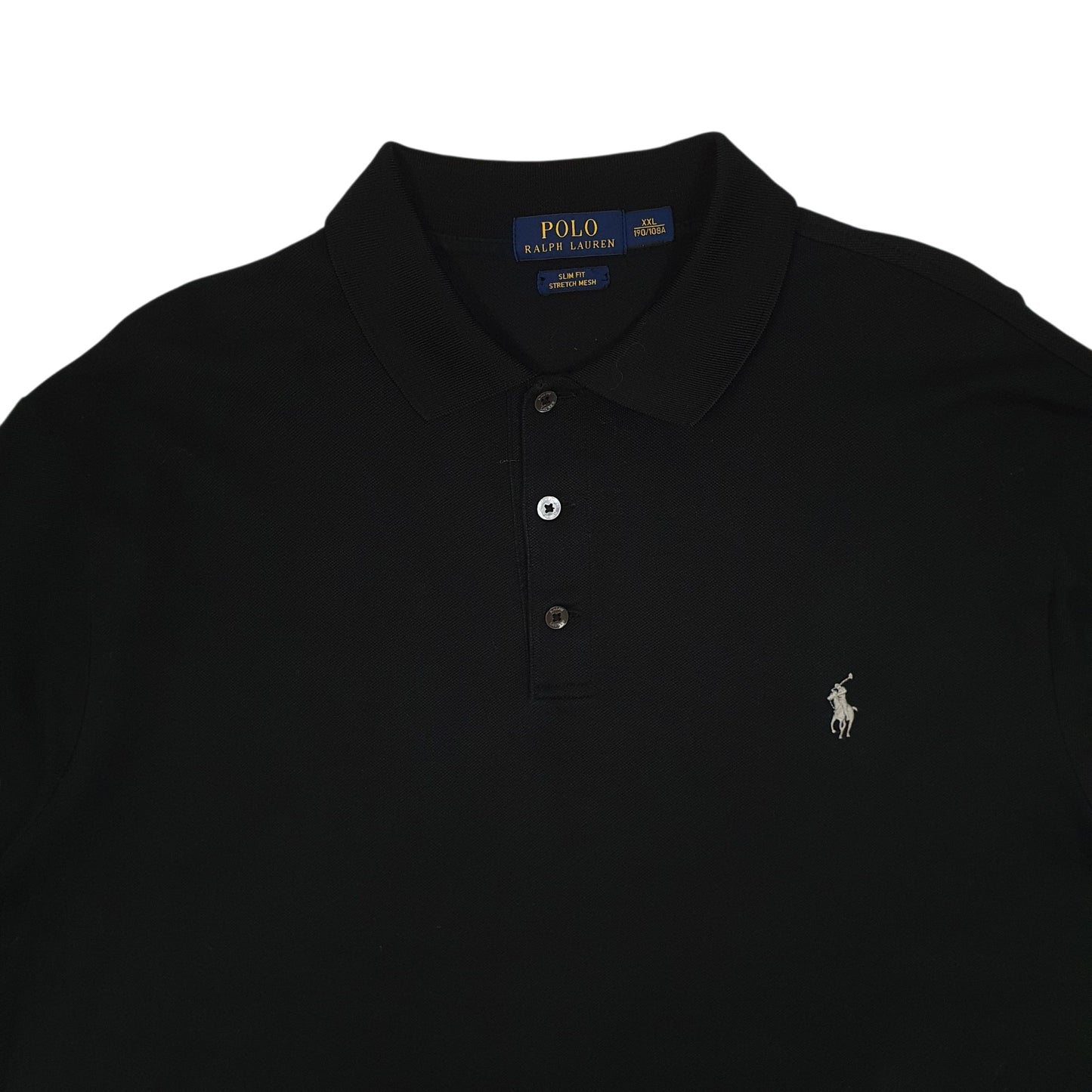 Mens Black Polo Ralph Lauren Slim Fit  Polo Shirt