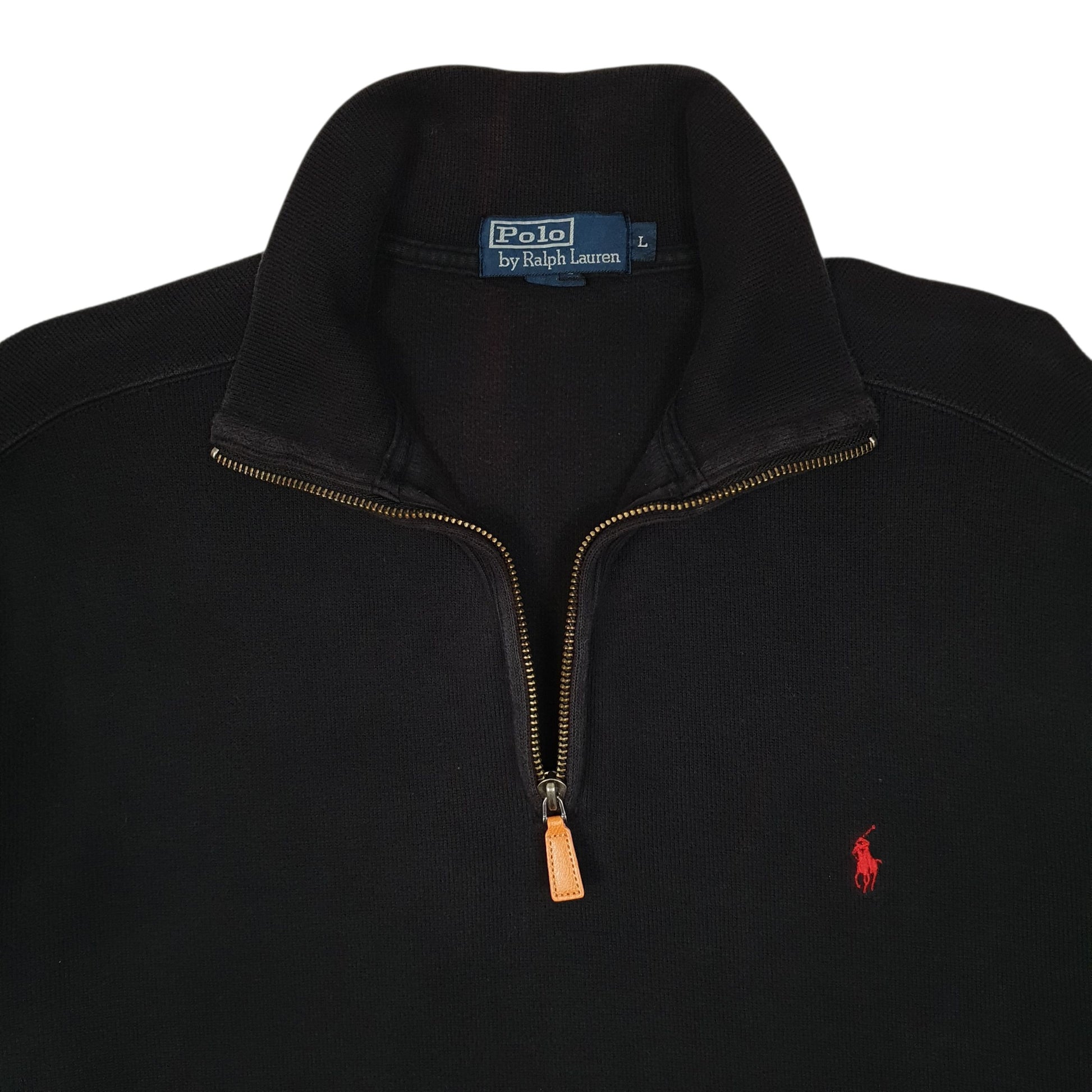 Mens Black Polo Ralph Lauren  Quarter Zip Jumper