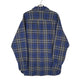Mens Blue L.L.Bean Thick Chamois Plaid  Shirt
