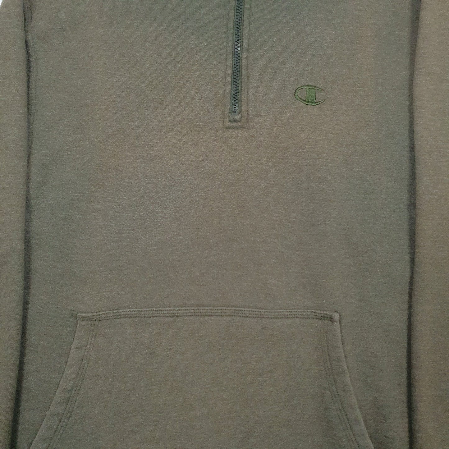 Mens Green Champion  Quarter Zip Jumper