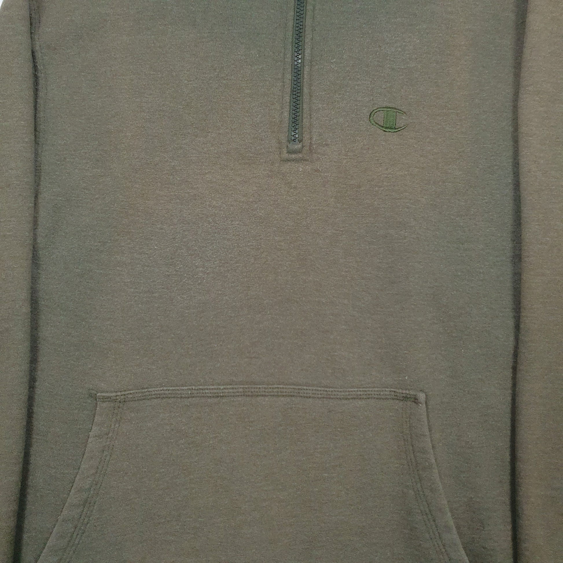 Mens Green Champion  Quarter Zip Jumper