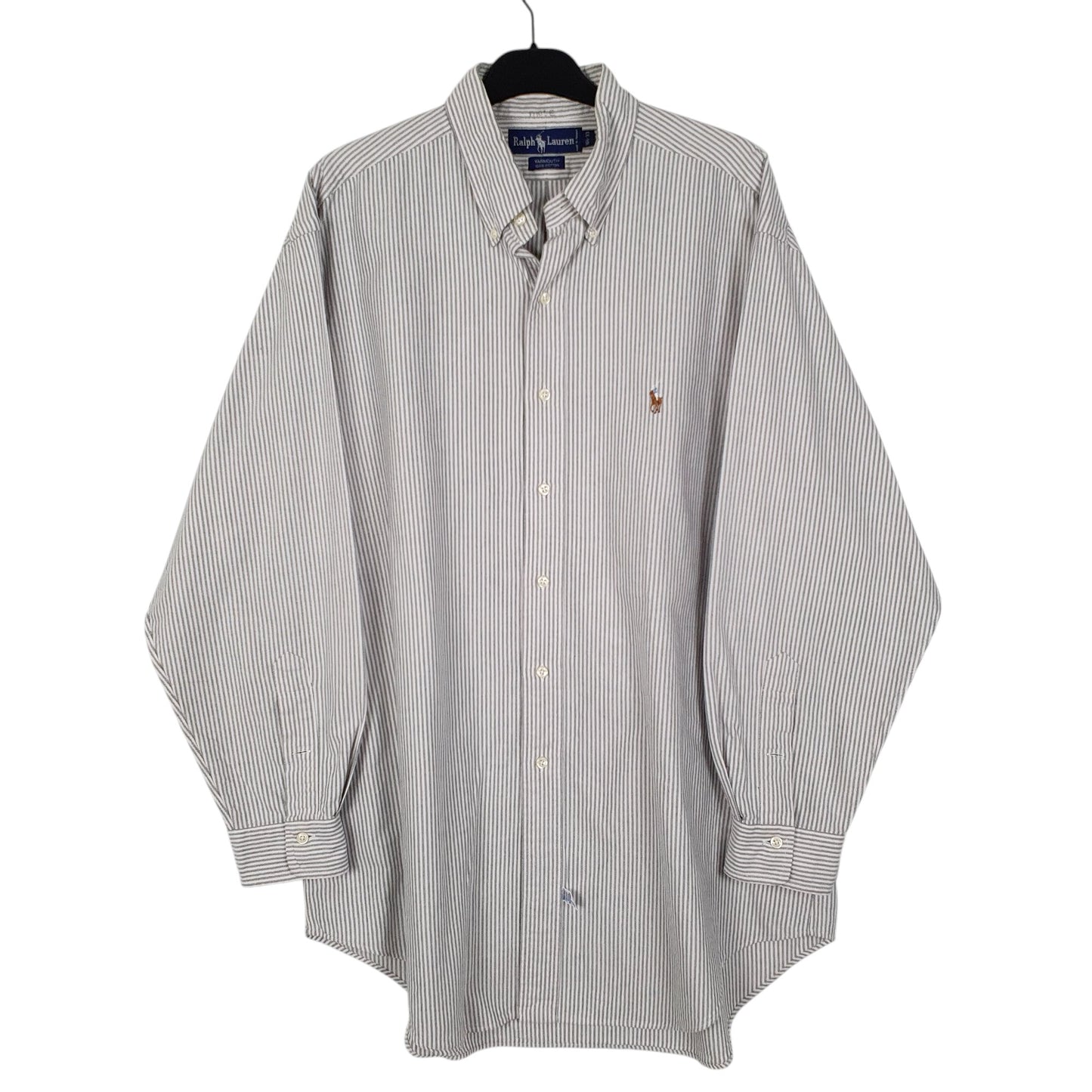 Mens Grey Ralph Lauren Vintage 90s Long Sleeve Shirt