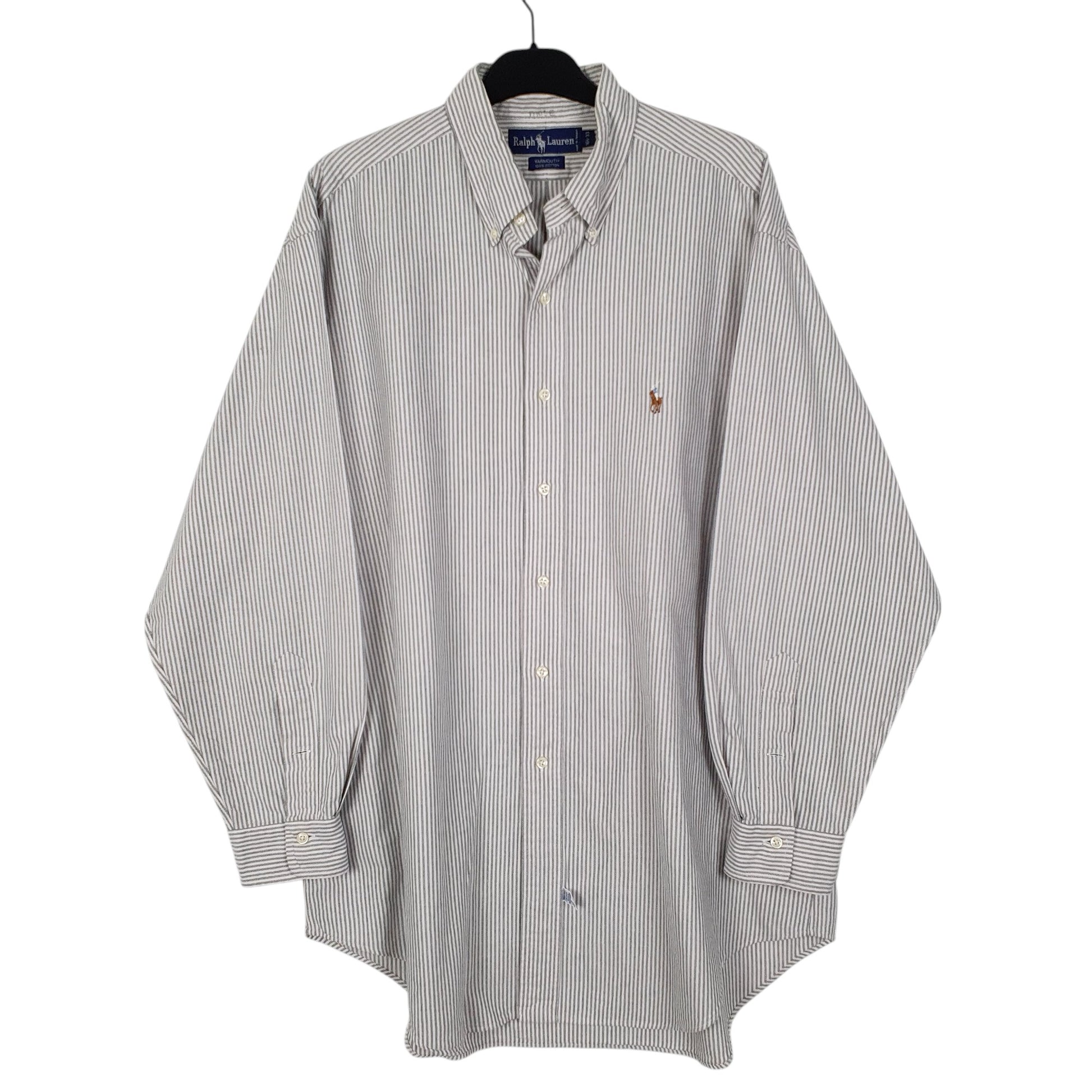 Mens Grey Ralph Lauren Vintage 90s Long Sleeve Shirt