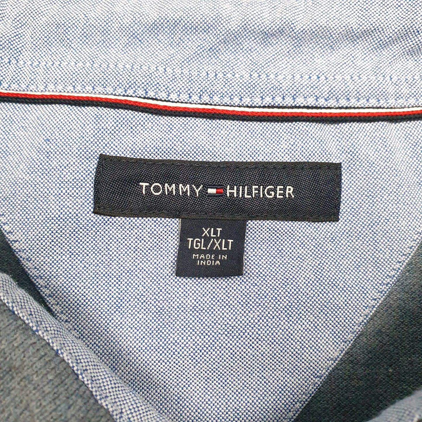 Mens Blue Tommy Hilfiger  Crewneck Polo Shirt