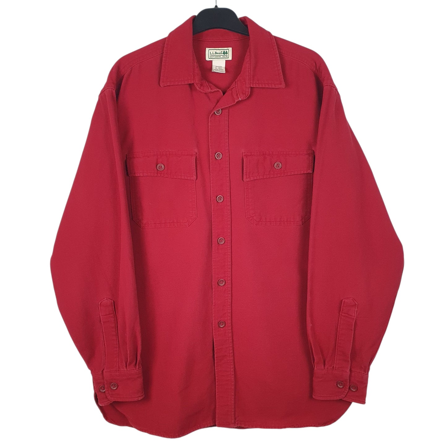 Mens Red L.L.Bean Chamois Long Sleeve Shirt
