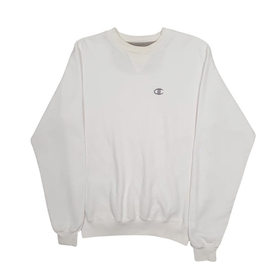 Mens White Champion  Crewneck Jumper