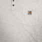 Mens Grey Carhartt Henley K84 ASH  T Shirt