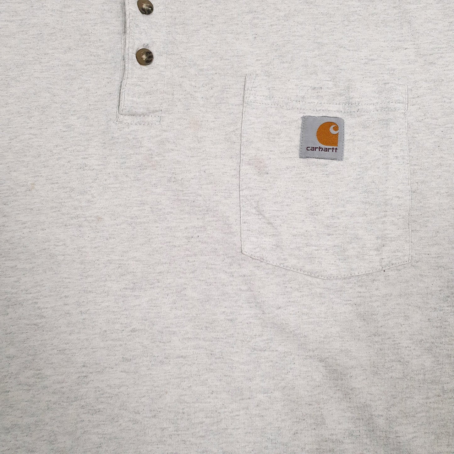 Mens Grey Carhartt Henley K84 ASH  T Shirt