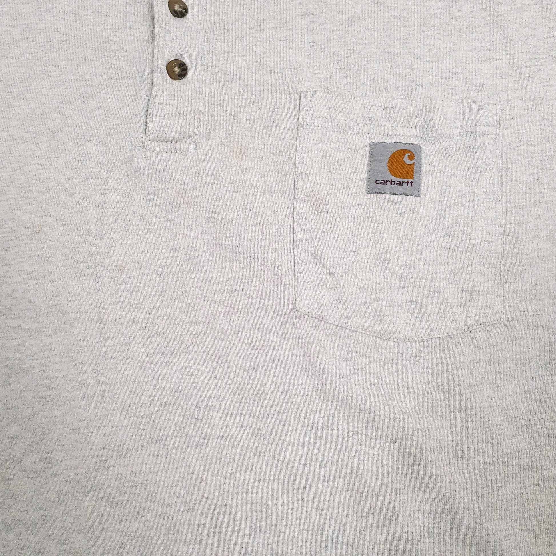 Mens Grey Carhartt Henley K84 ASH  T Shirt