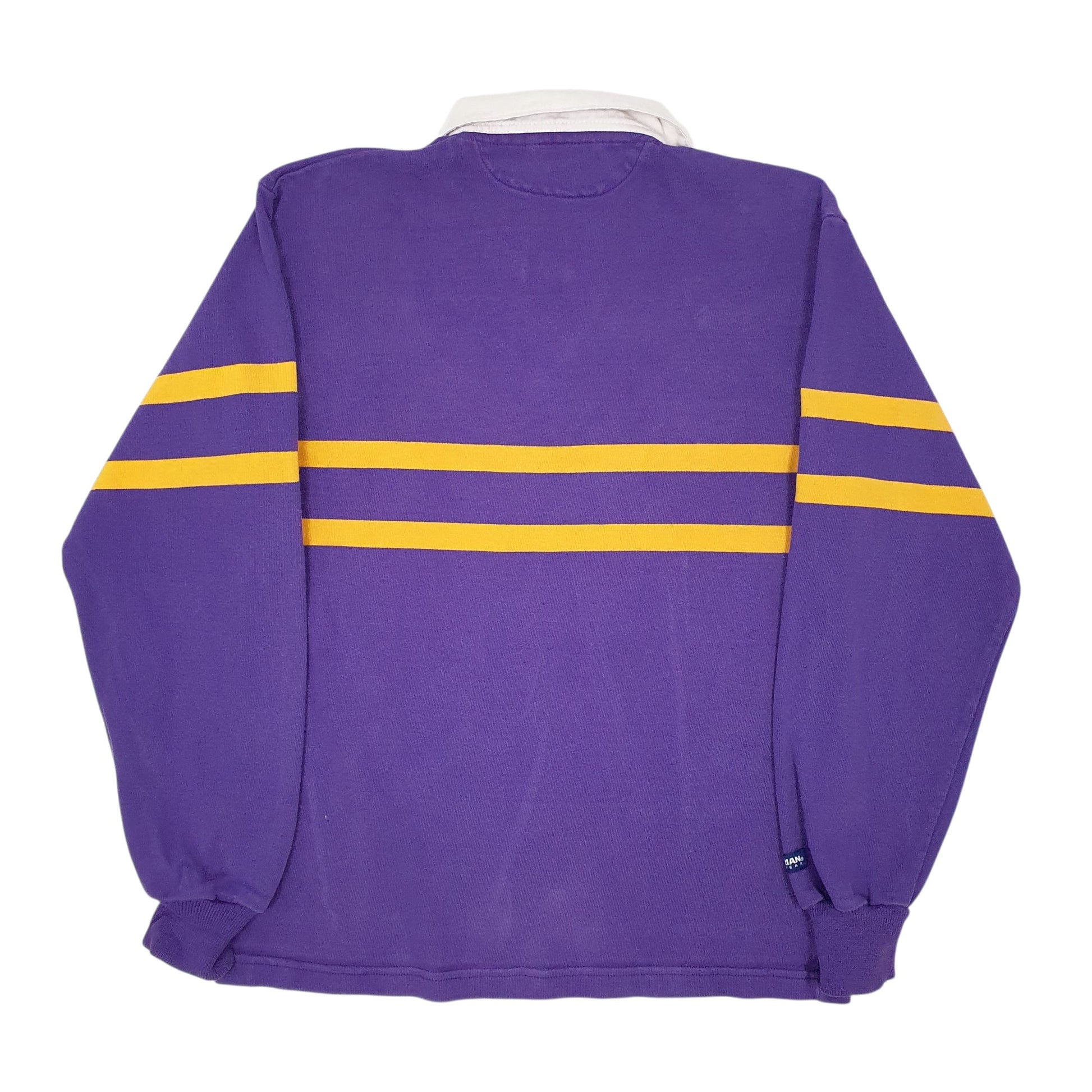 Mens Purple Barbarian Rugby Preshrunk Quarter Zip Polo Shirt