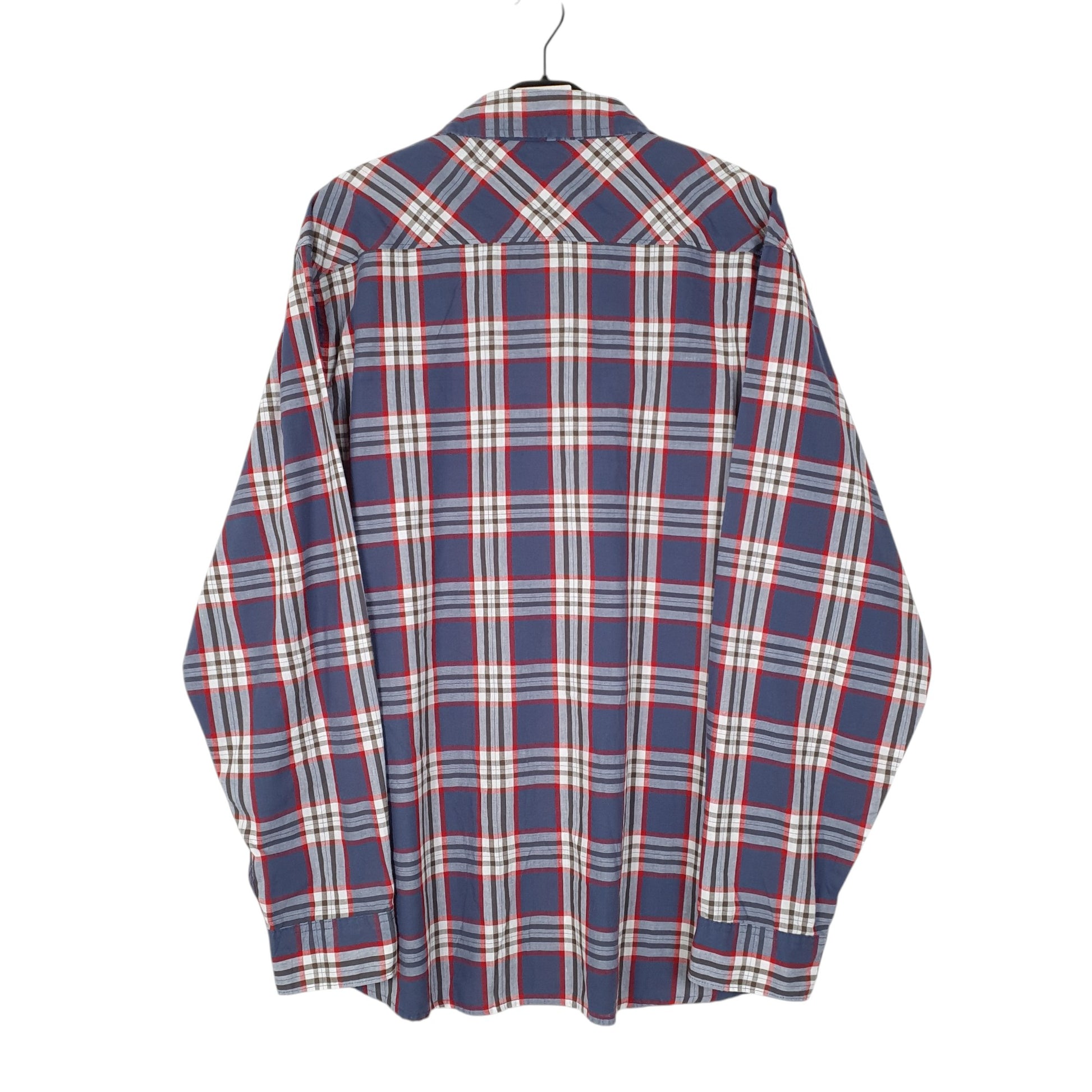 Mens Navy Wrangler Cowboy Pearl Snap  Shirt