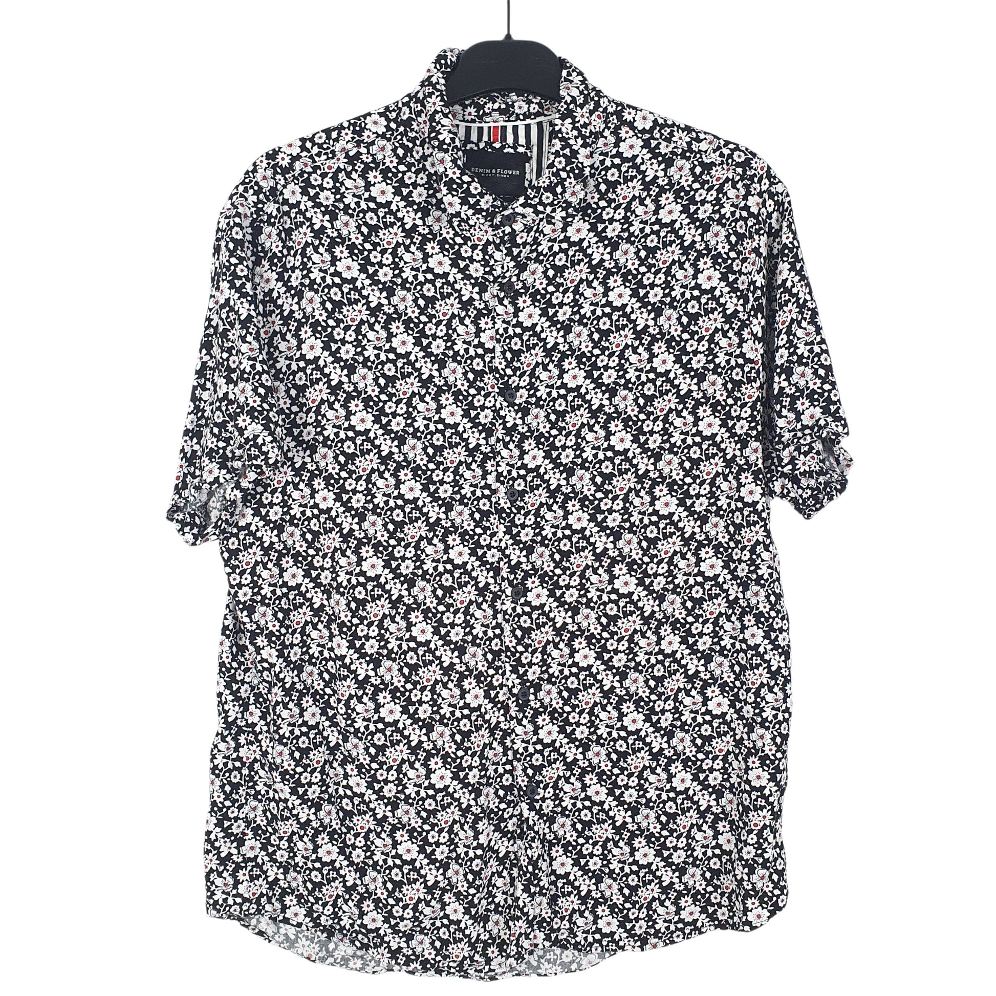 Mens Black Ricky Singh  Short Sleeve Shirt