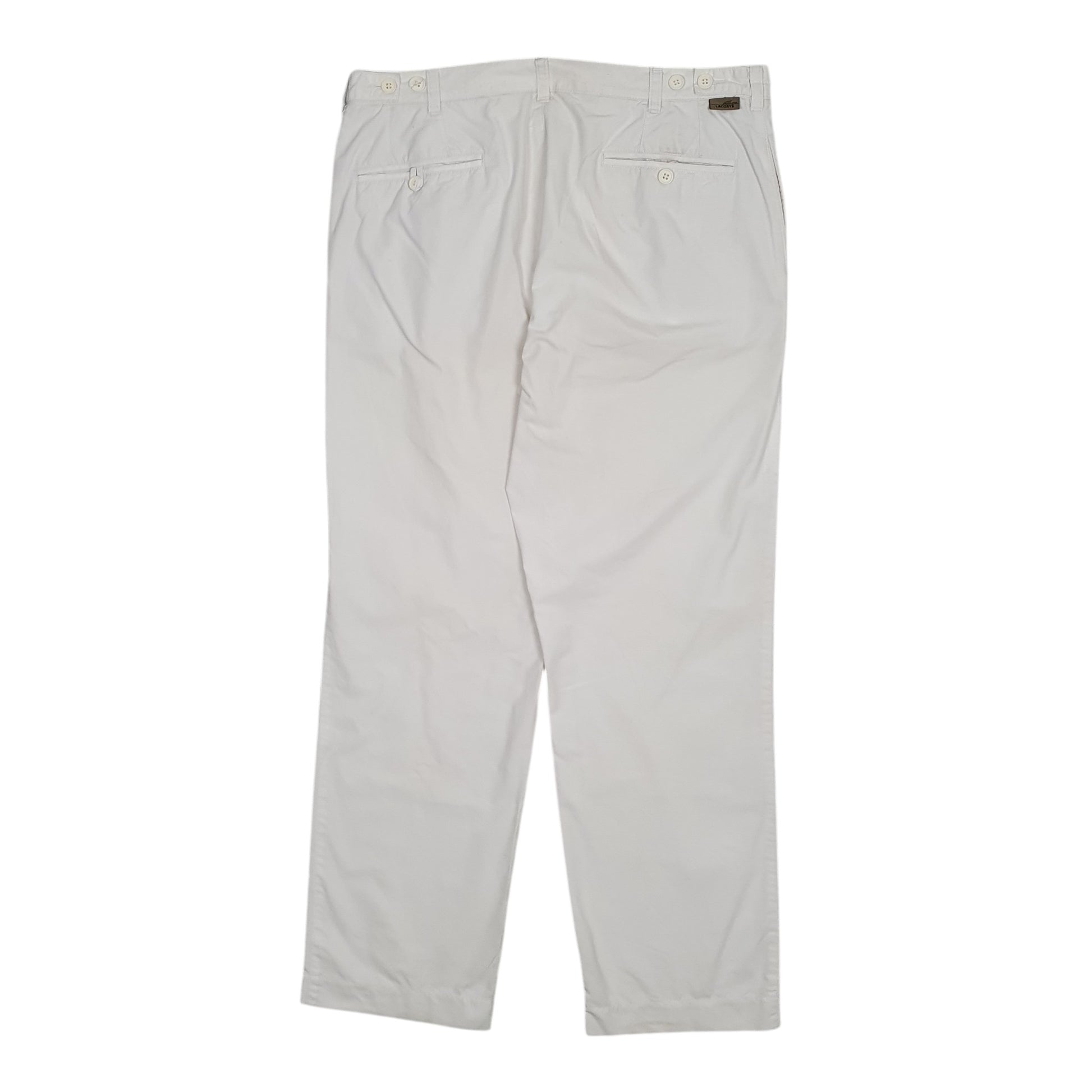 Mens White Lacoste   Trousers