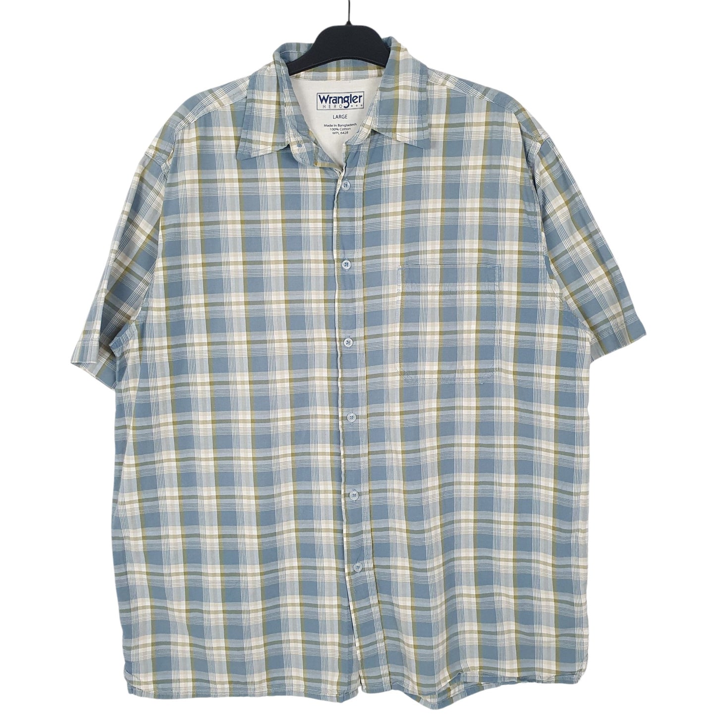 Mens Blue Wrangler  Short Sleeve Shirt