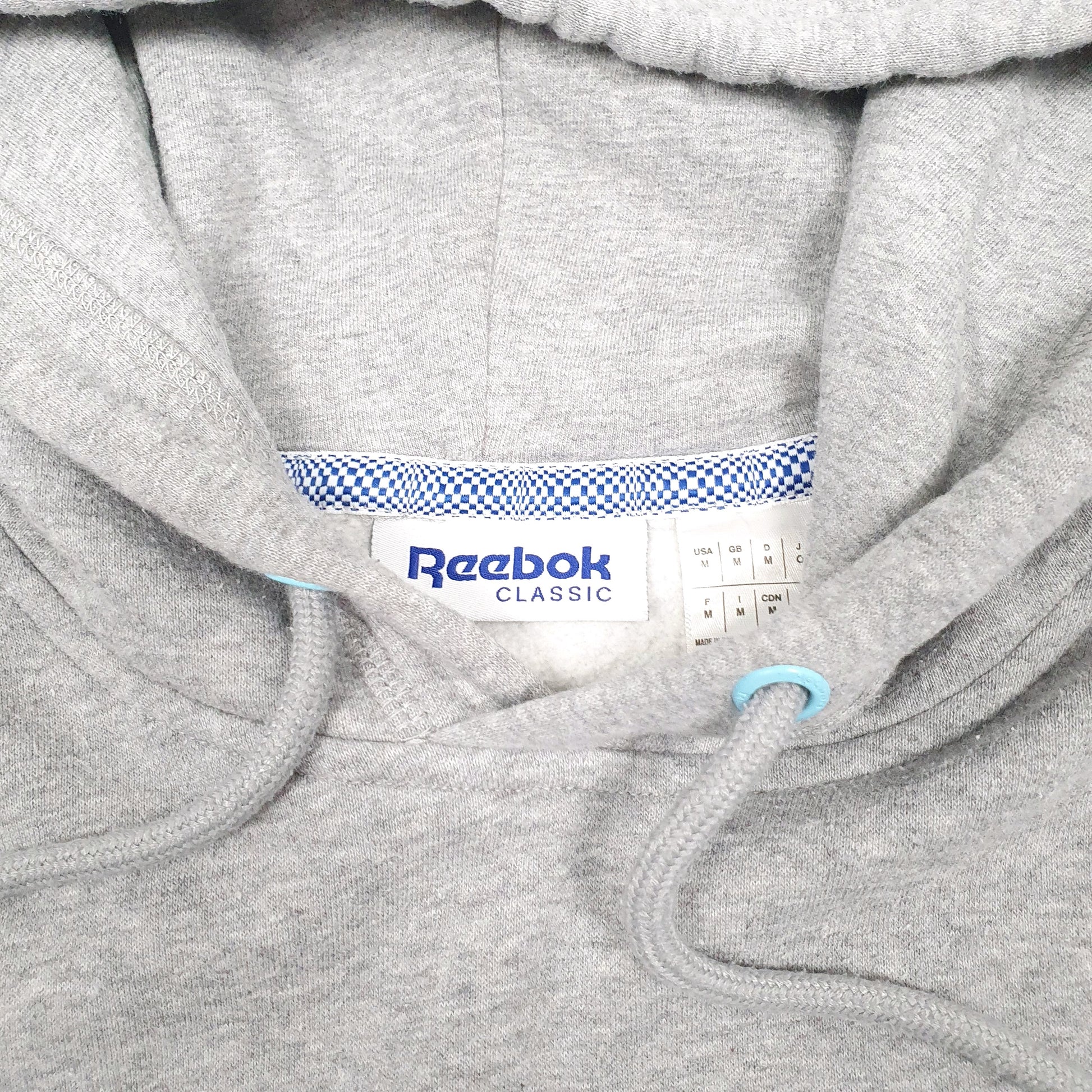 Mens Grey Reebok Spellout Hoodie Jumper