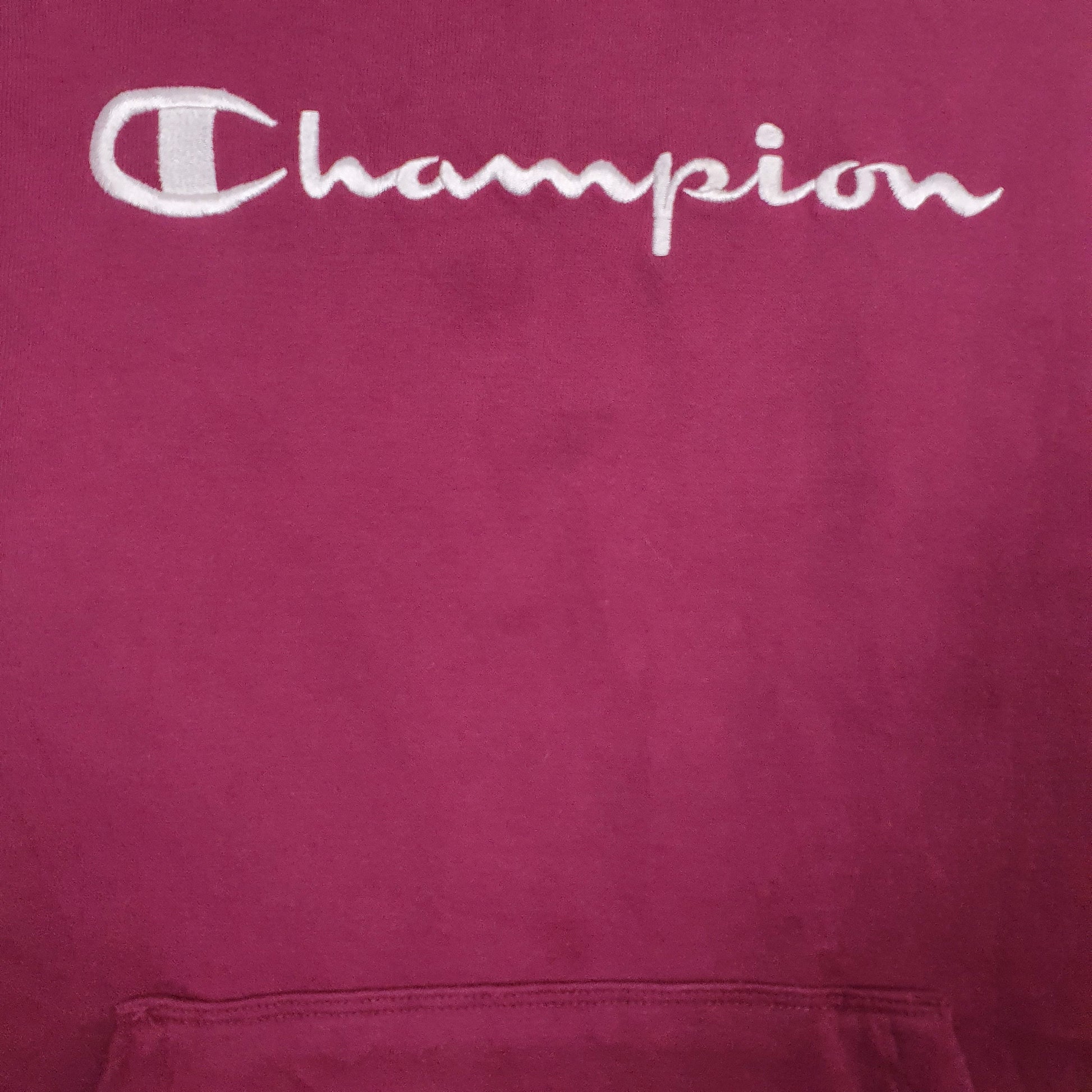 Womens Burgundy Champion Spellout Hoodie Jumper