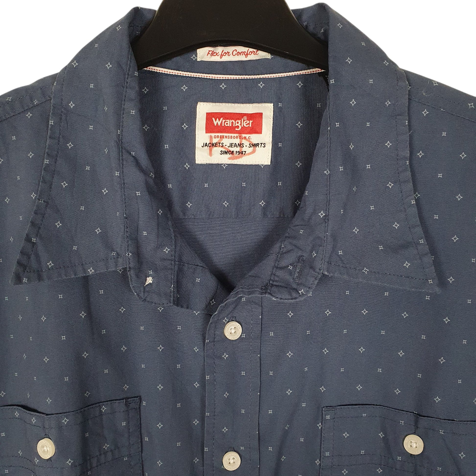 Mens Navy Wrangler   Shirt