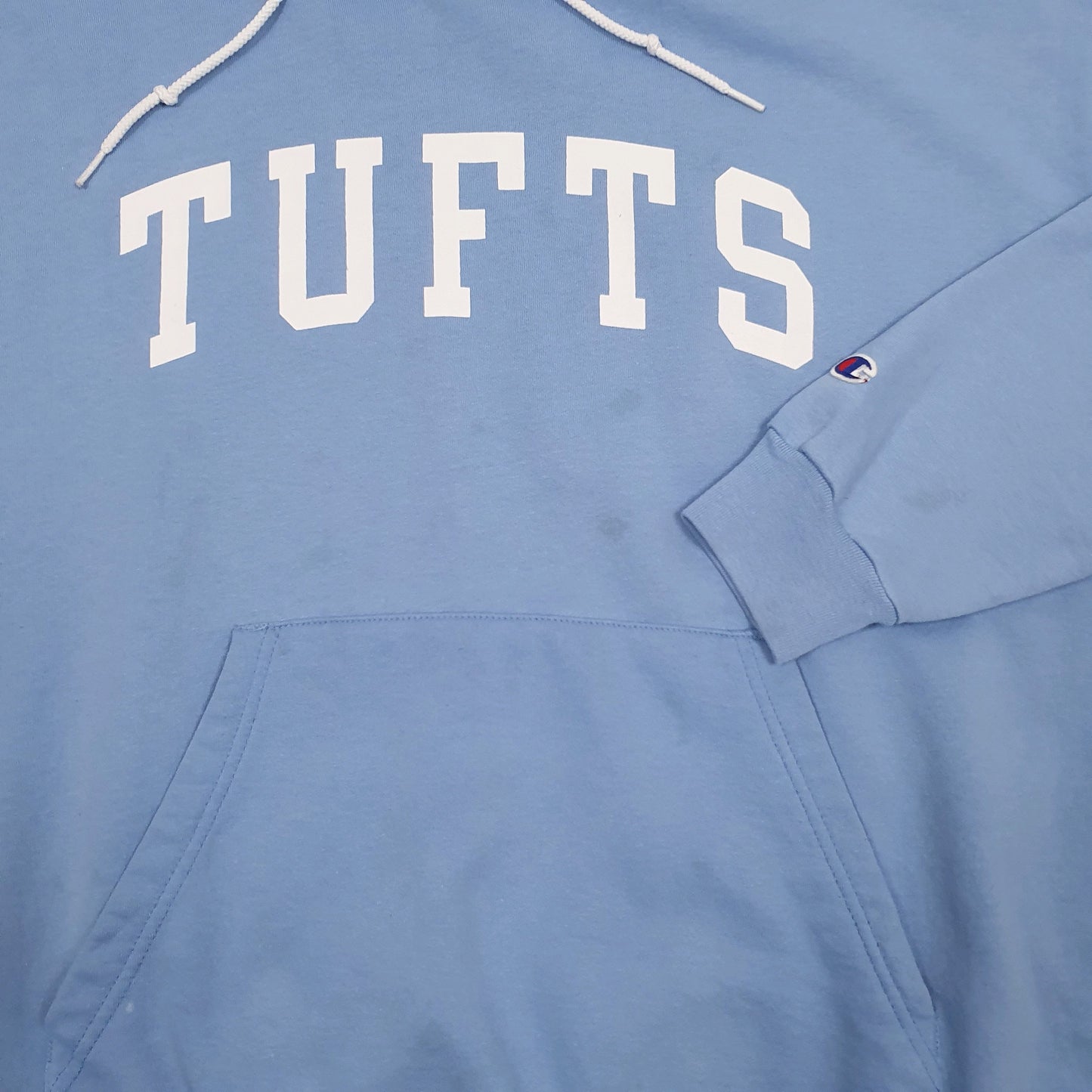 Mens Blue Champion Tufts Hoodie Jumper