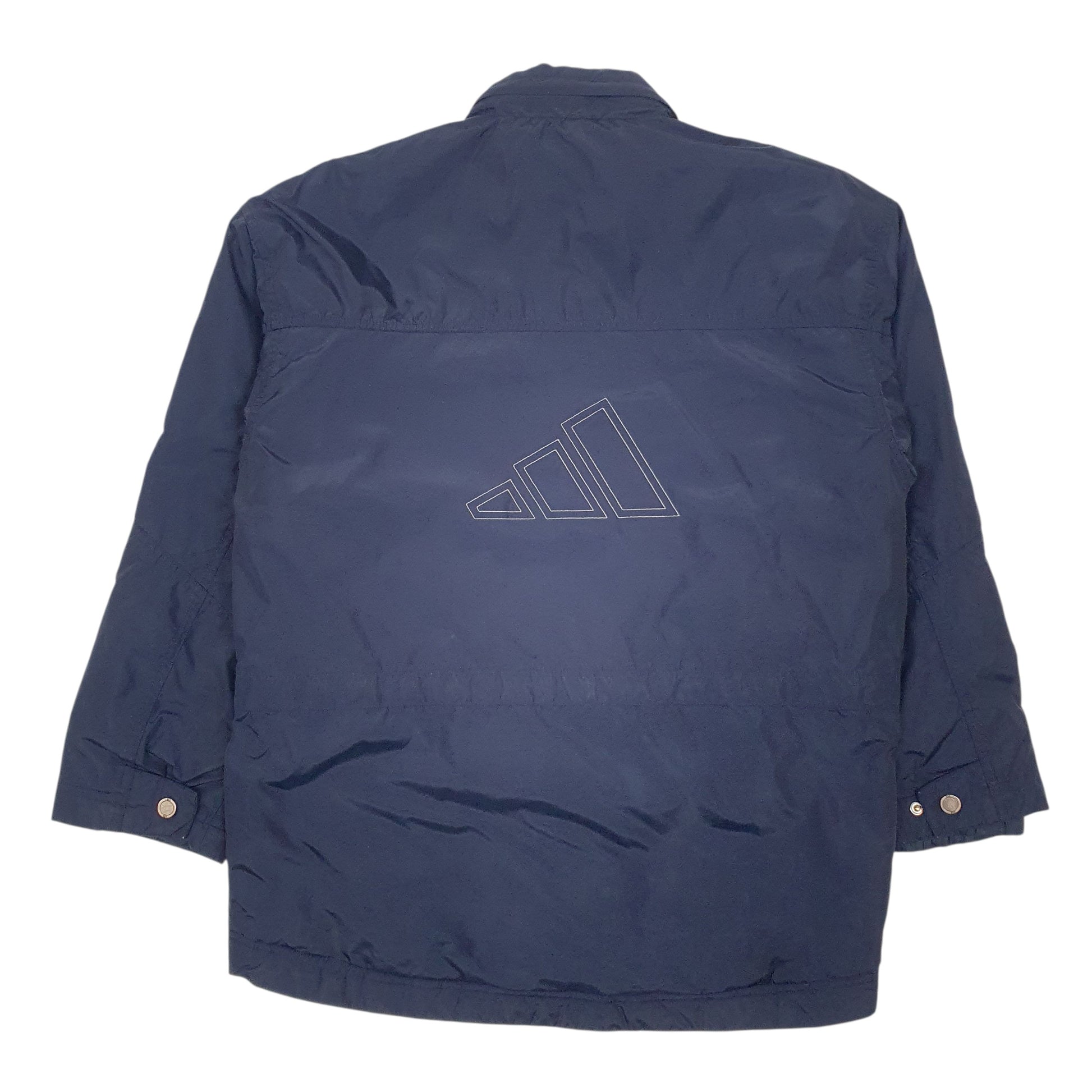 Mens Navy Adidas Vintage Hooded  Coat