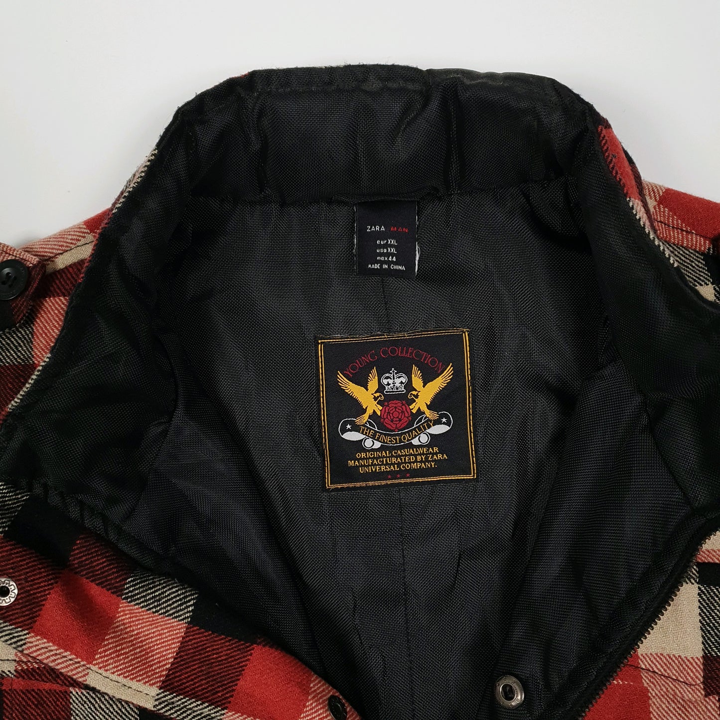 Mens Red Zara Cruiser Plaid Bomber  Coat