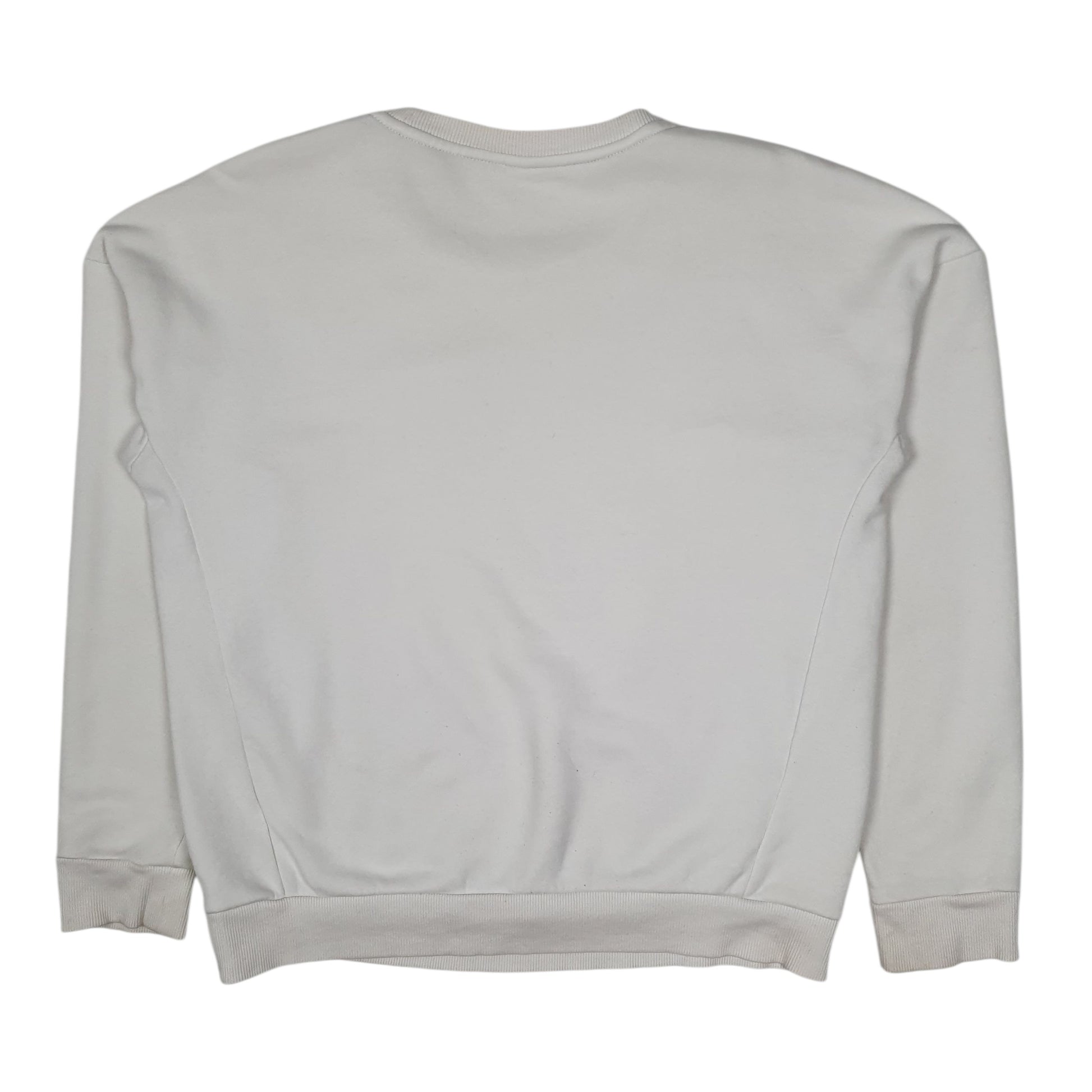 Womens White Adidas  Crewneck Jumper