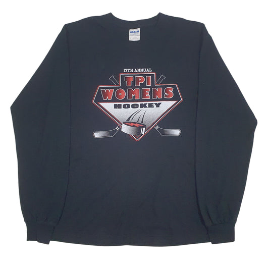 Mens Black Gildan TPI Women's Hockey Long Sleeve T Shirt