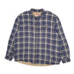 Mens Navy Wrangler Plaid Sherpa Lined  Coat
