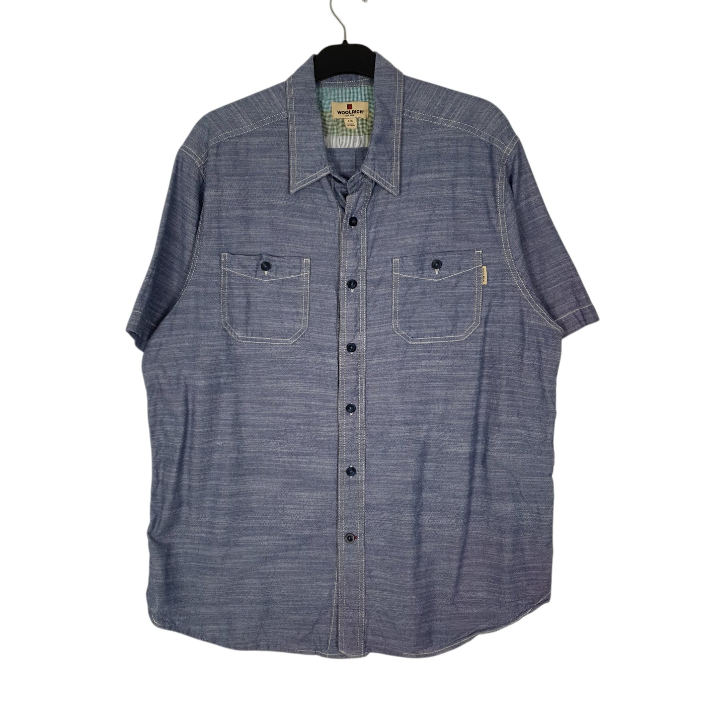 Mens Blue Woolrich  Short Sleeve Shirt