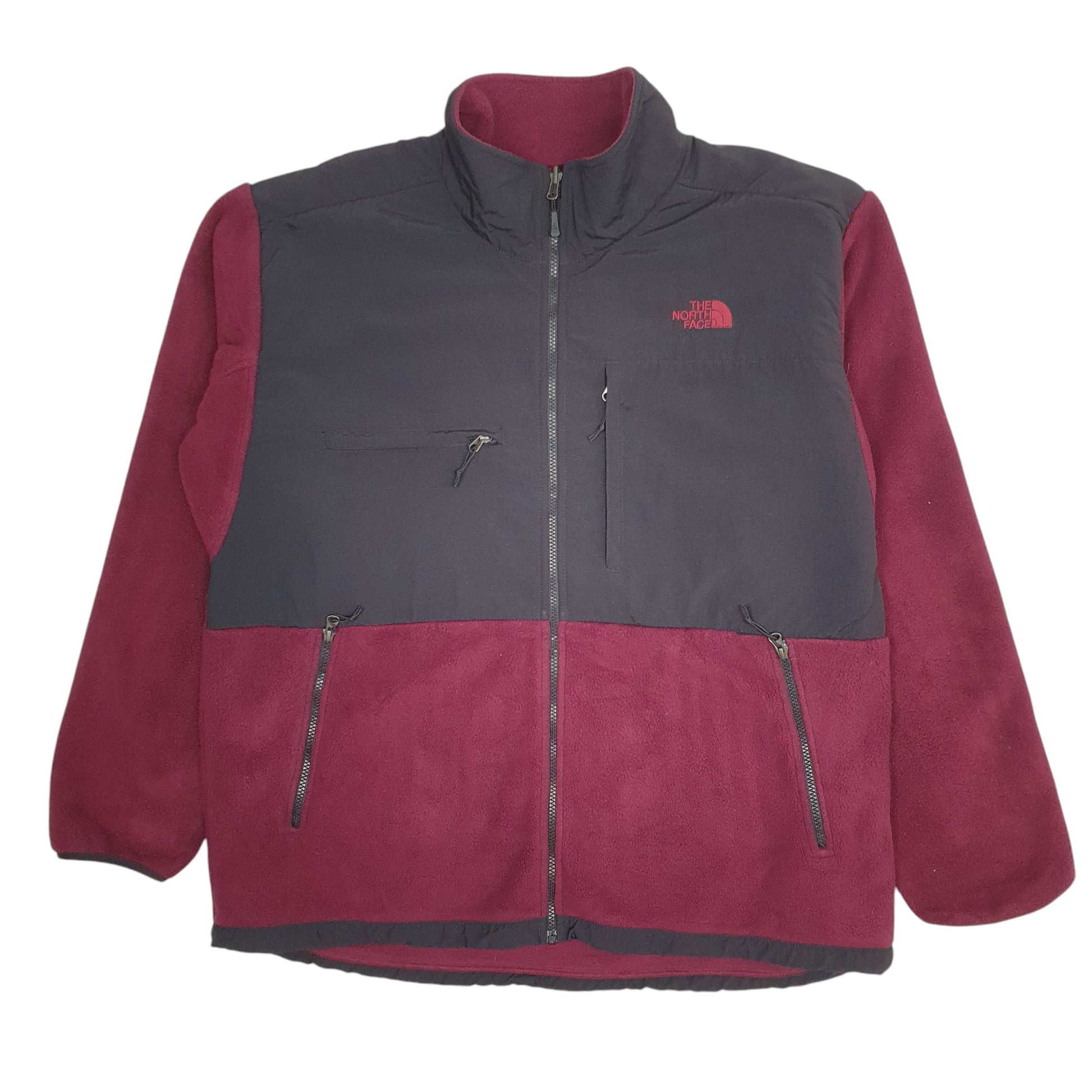 Mens Burgundy The North Face Denali Full Zip Jumper