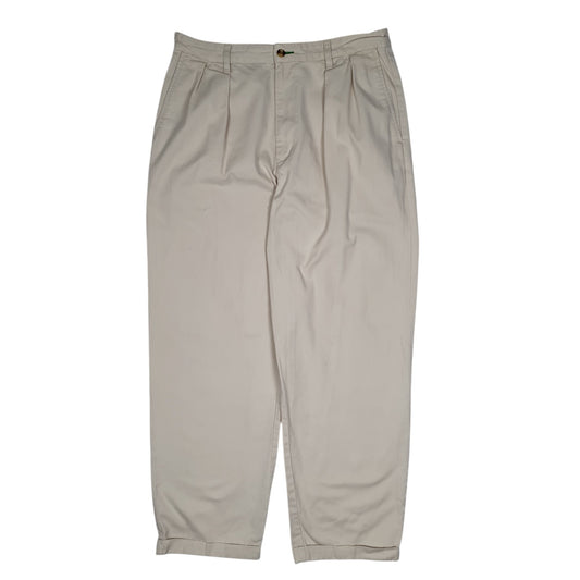Mens Cream Tommy Hilfiger Vintage 90s Double Pleated Chino Trousers