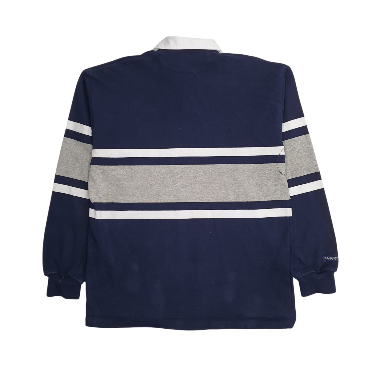 Mens Navy Barbarian Rugby Hoodie Polo Shirt