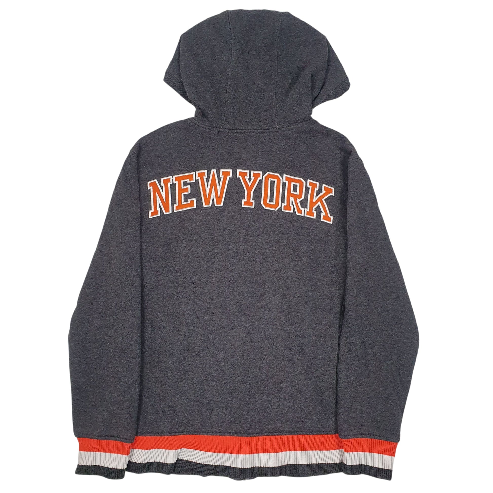 Mens Grey NBA New York Knicks Full Zip Jumper