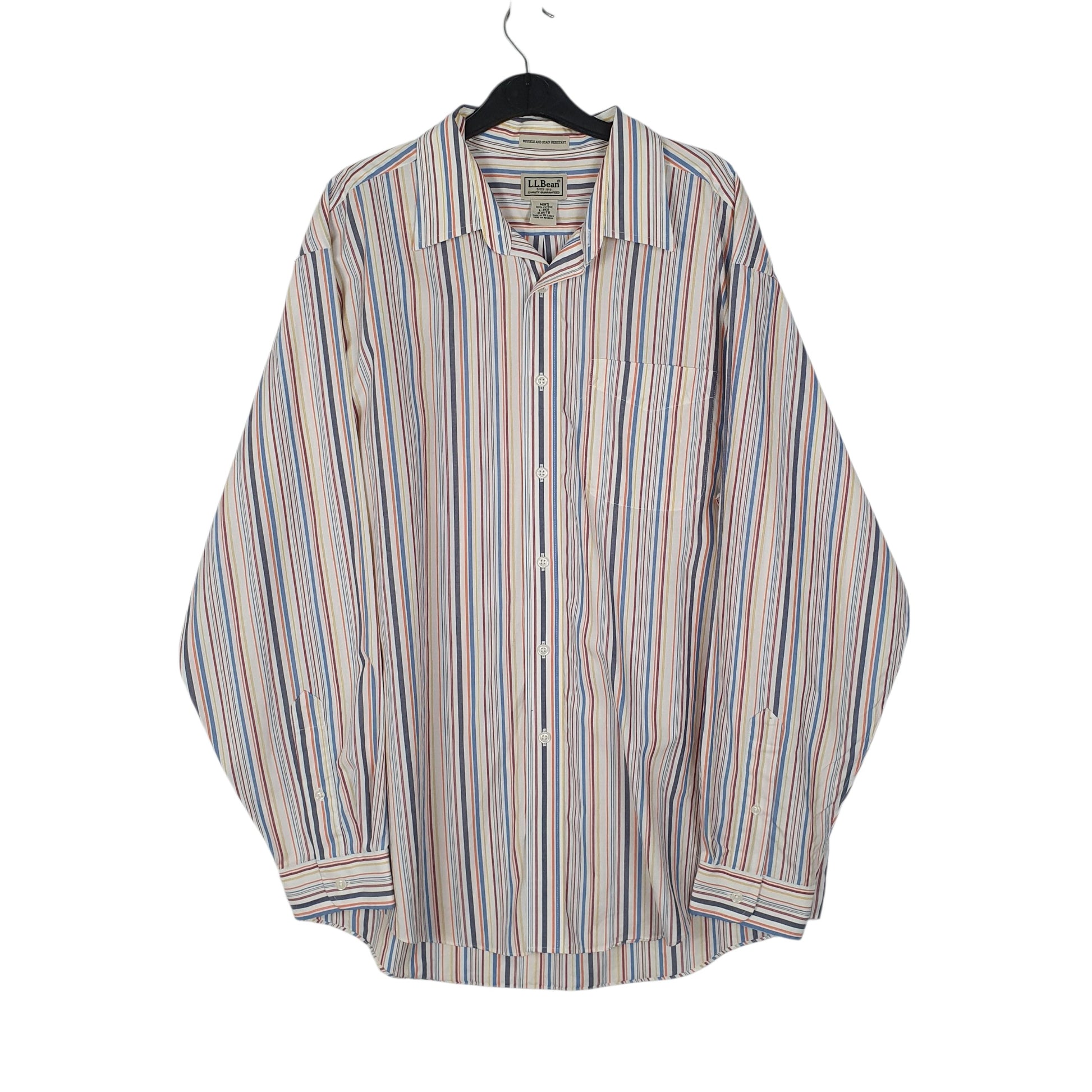 Mens White L.L.Bean  Long Sleeve Shirt