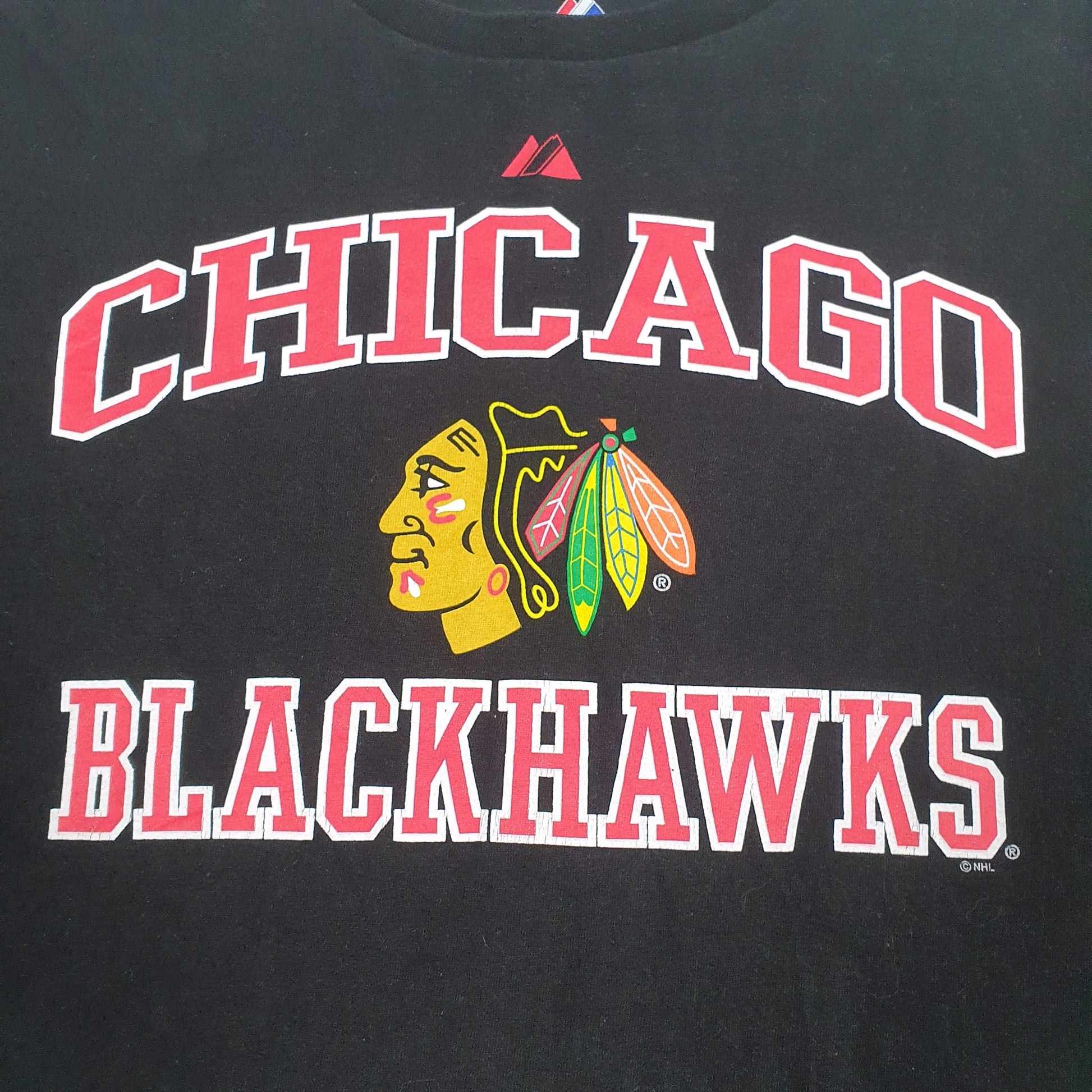 Mens Black Majestic NHL Chicago Blackhawks  T Shirt