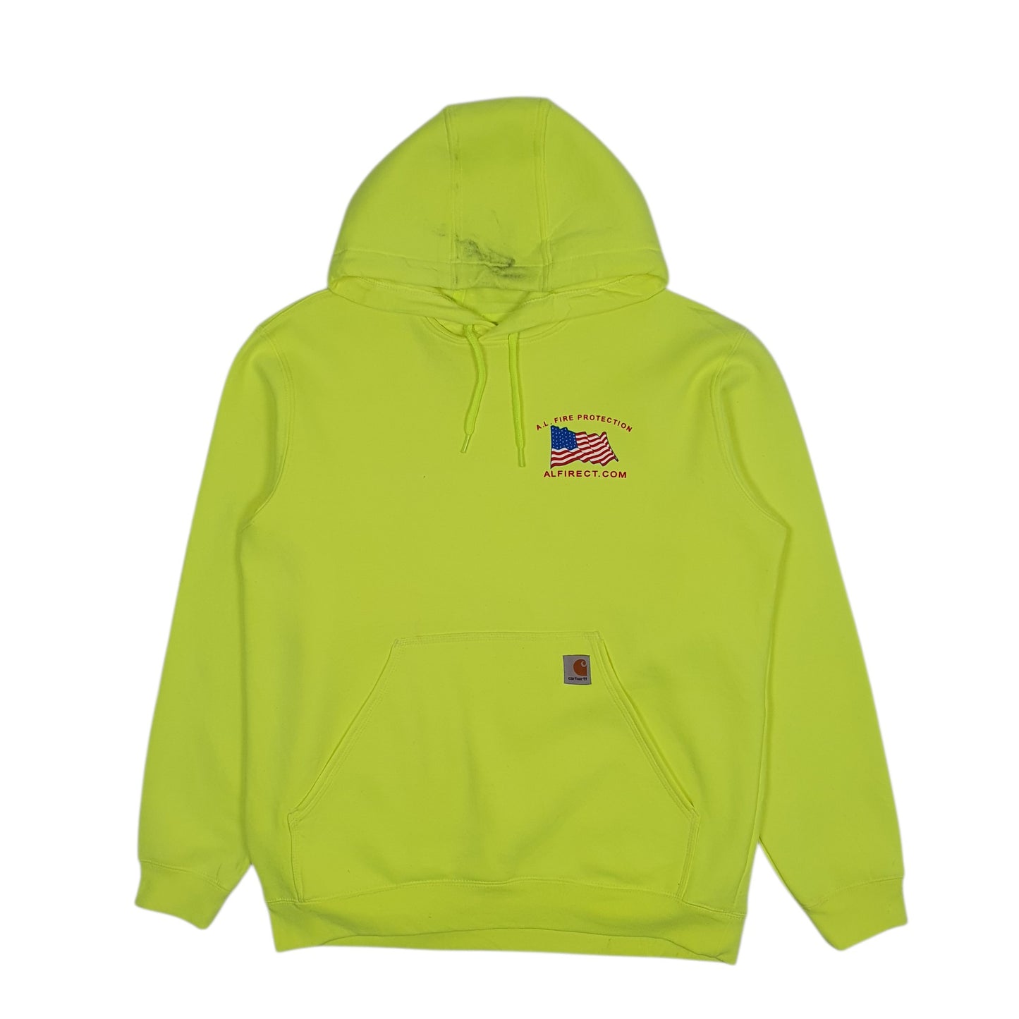 Mens Yellow Carhartt Hi Vis Fire Hoodie Jumper