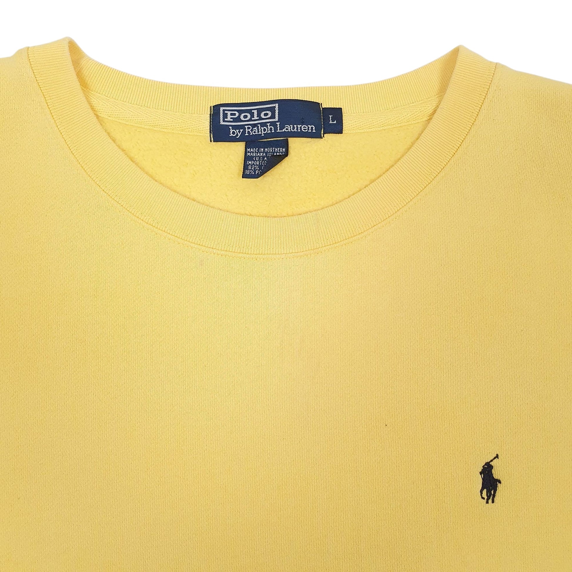 Mens Yellow Polo Ralph Lauren Vintage Crewneck Jumper