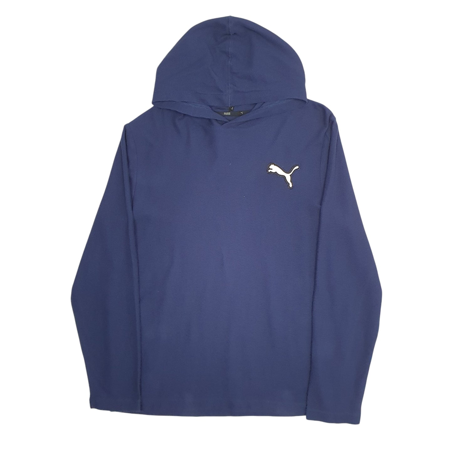 Mens Navy Puma Lightweight Mesh Hoodie Jumper