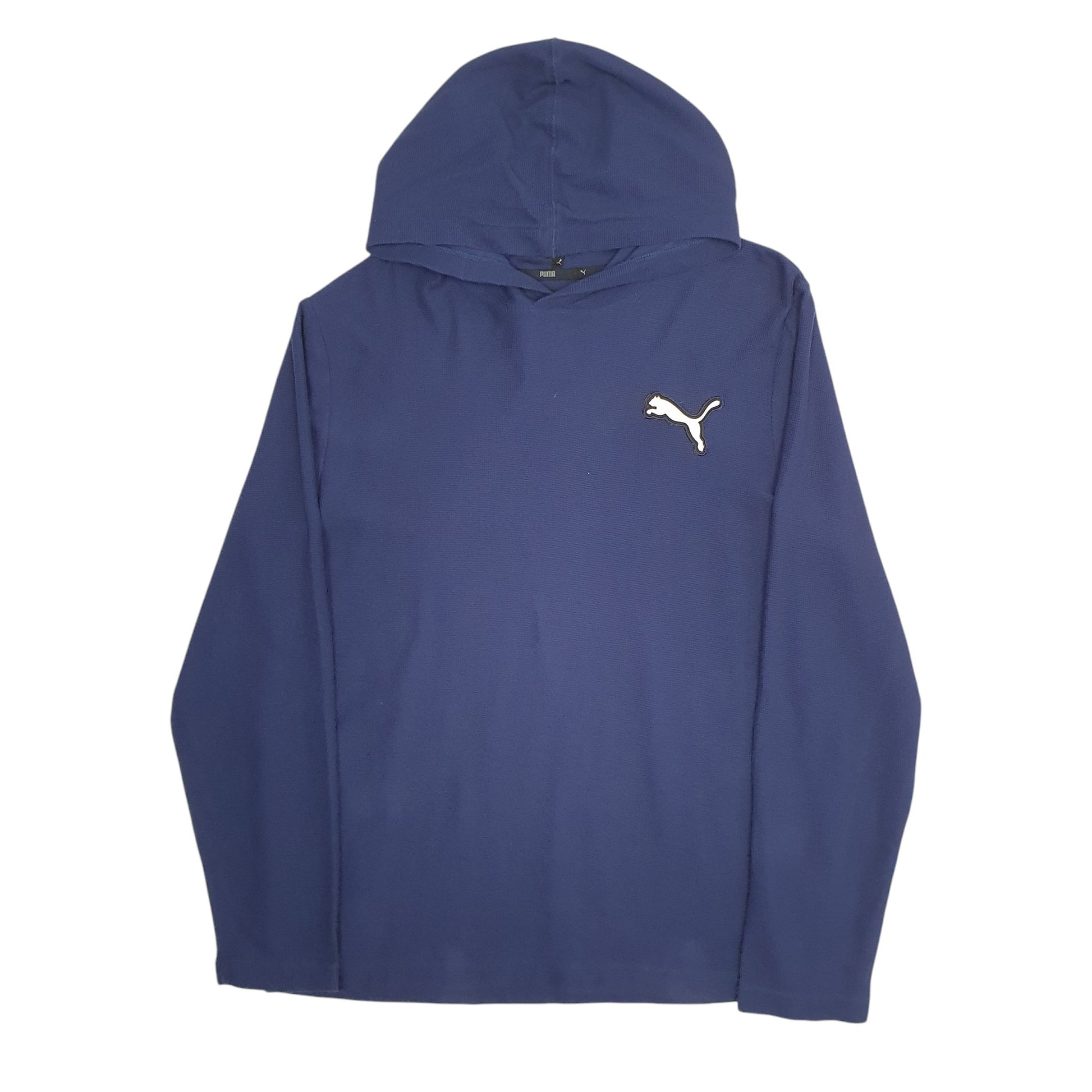 Mens Navy Puma Lightweight Mesh Hoodie Jumper